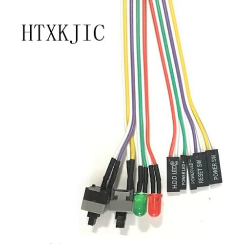 10pcs Desktop Computer PC Case Power cable SW switch Restart switch Power Reset HDD LED + Switch Cable Connector Adapter