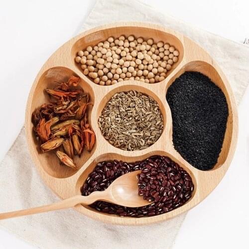 Beech Wooden Food Nut Snack Candy Trays Organized Pan Storage Wood Tableware Dried Fruit Nut Plates Tray Pan