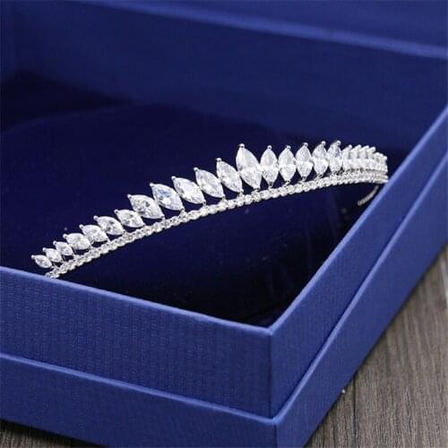 Zircon Tiaras Crown Wedding Hair Accessories Bridal Headpiece Bride Headwear Princess Diadem Diademas De Novia