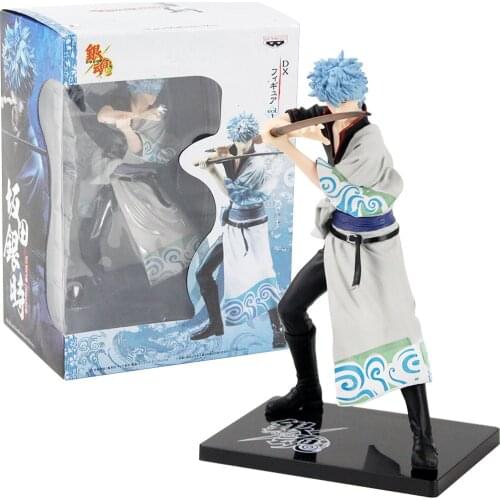 18cm GINTAMA Anime Figurine Gintama Figure Toy Sakata Gintoki Shiroyasha White Demon with Sword DX Action Figure Anime Model Dol