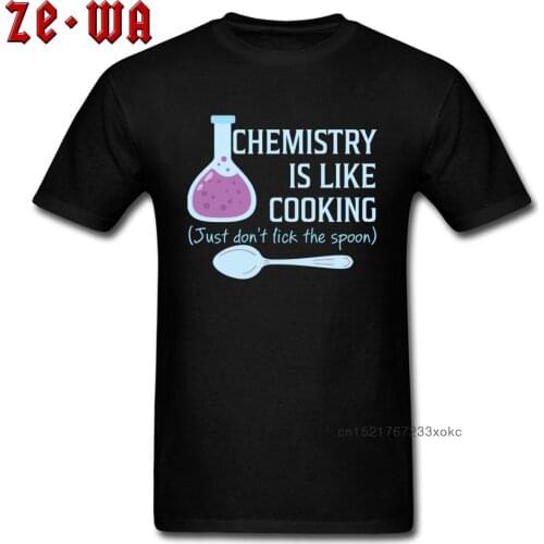 100% Cotton Men T-Shirt Geek Chemistry Is Like Cooking Funny T Shirt Short Sleeve Tops & Tees 2019 New Fashion Letter Tshirt