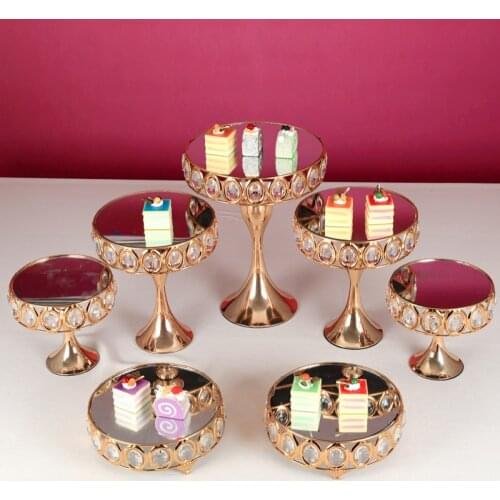 3-9pcs Crystal cake stand set cupcake stand suit tray display Rack For afternoon tea wedding