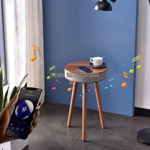 Intelligent Coffee Table Audio Bluetooth Speaker Living Room Sofa Wireless Charging Creative Corner Table Small Round Table