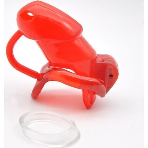 HT V3 Cock Cage Penis Ring Male Small/Standard Silicone Cage With Fixed Resin Ring Chastity Device Adult Sex Toys A360-4