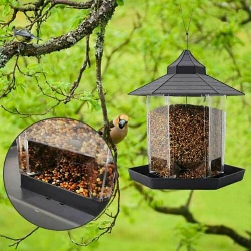 1L Wild Bird Feeder Seed Food Container Hanging for Garden Yard Outside Decor