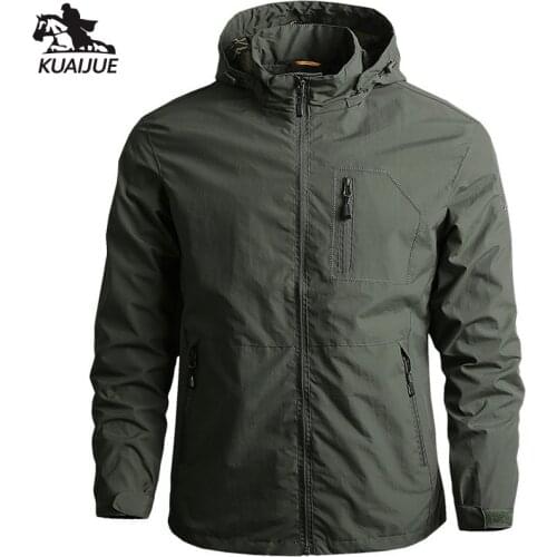 Jacket Men spring autumn mens jacket Solid color Hooded windbreaker jackets men coat casual Military Mens coats size M-6XL 6898