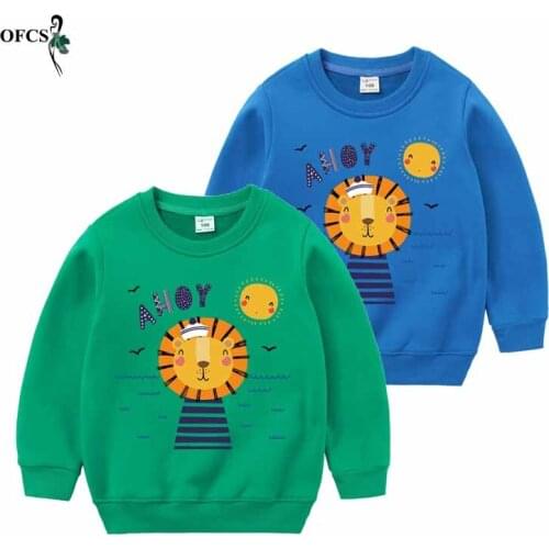 Cartoon Print Pullover Tee Autumn Kids knit coat Tops Long Sleeve T-shirt Boys Girls Child Baby Knitting sweater Clothes 90-150