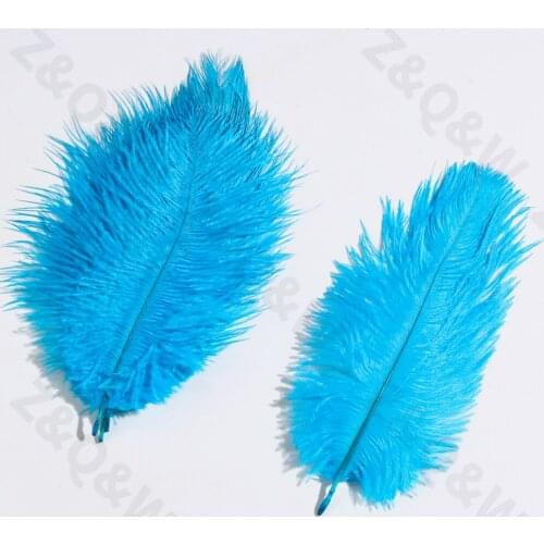 Natural 15-20CM (6--8 inches) ostrich feather dyed lake blue 10-100PCS DIY craft jewelry costume birthday party decoration