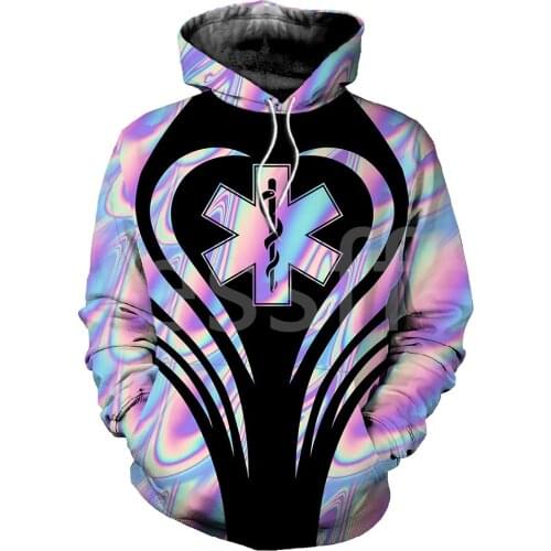 Tessffel Newest Emergency Medical Technician EMT EMS Paramedic Nurse NewFashion 3DPrinted Tracksuit Autumn Hoodies Men/Women C10