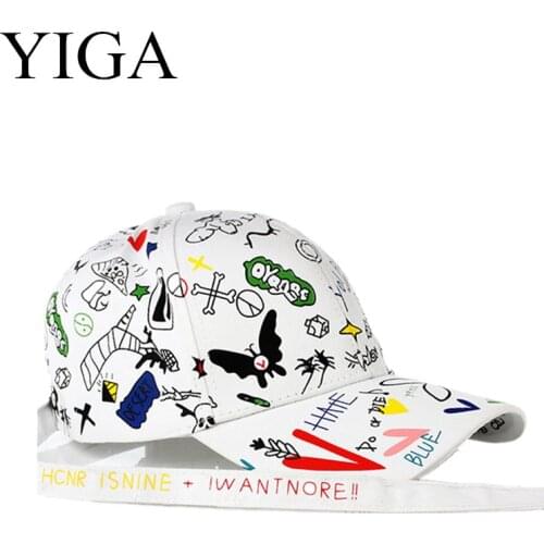 YIGA 2018 New Fashion Casual Baseball cap long tape Letters Snapback hats for men and women hip hop fashion caps