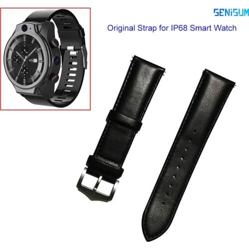 IP68 Rogbid Brave Bro Original Replacement Strap Genuine Leather Silicone Belt For Smart Watch 24mm width