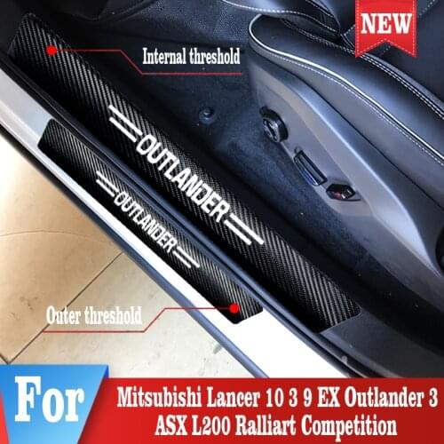 Car Door Sill Sticker PU For Mitsubishi Outlander Auto Welcome Pedal Protector Cover Stickers Auto Styling Accessories
