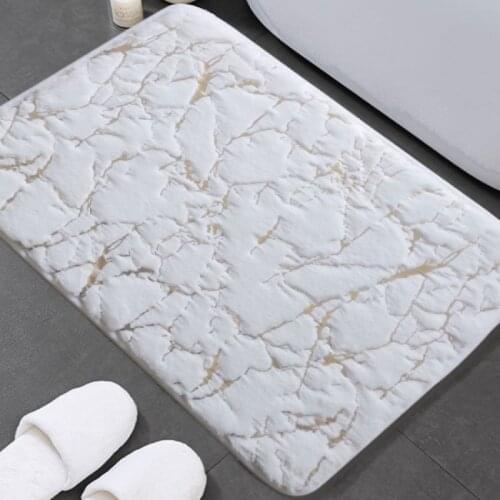 Anti-slip Stone Print Carpet for Living Room Gold Printing Bath Mats Bathroom Modern Kitchen Mat Bedroom Rug Alfombras De Bano
