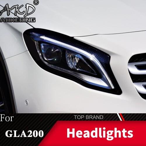 For Car Benz GLA200 Head Lamp 2015-2019 Car Accessory Fog Lights Day Running Light DRL H7 LED Bi Xenon Bulb GLA 300 Headlights