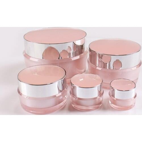 2g-100g Empty Eye Face Cream Jar Body Lotion Packaging Bottle Travel Acrylic Pink Container Cosmetic Makeup Emulsion Sub-bottle