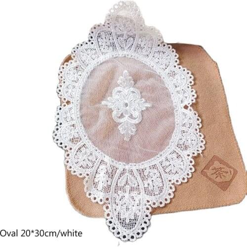 Luxury Lace Oval mesh Embroidery table place mat Christmas pad Napkin dish placemat cup wedding tableware coaster doily kitchen