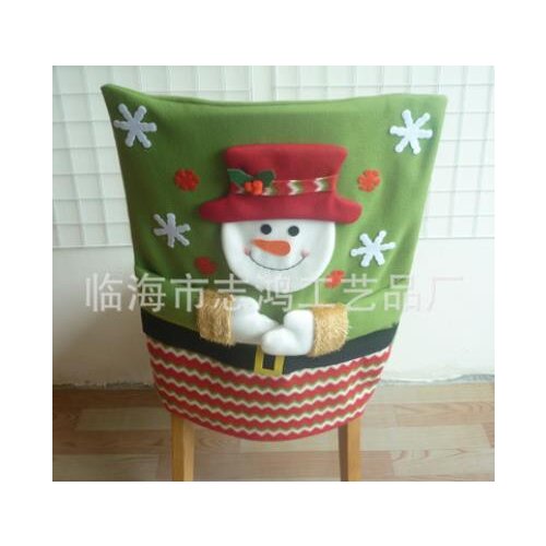 Christmas Chair Cover Soft Santa Claus Snowman Dining Chair Back Covers Caps for Home Decoration