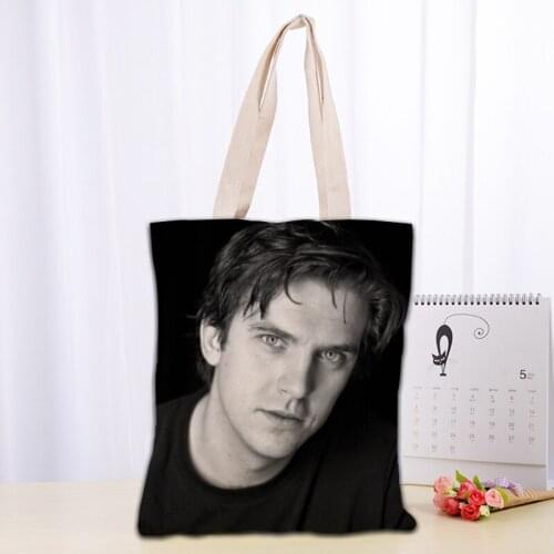 Custom Dan Stevens Tote Bag Reusable Women Canvas Shoulder Bag Handbag Shoulder Pouch Foldable Canvas Shopping Bags