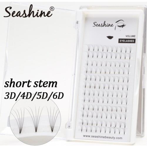 Seashine 5trays/lot Short Stem Lash Extensions Makeup Fake Eyelashes Faux Mink Premade Volume Fans Eyelashes Extension