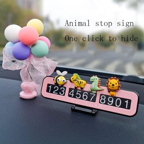 Cute Cartoon Personality Car Decoration Temporary Parking Card Phone Number Sign Sign Board Interior Supplies Give Girls Gifts