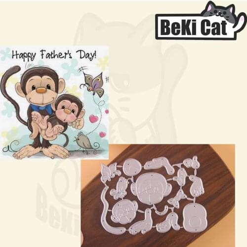 Happy father day animal Cutting Dies Stencils for DIY Scrapbooking photo album Decorative DIY Paper Cards