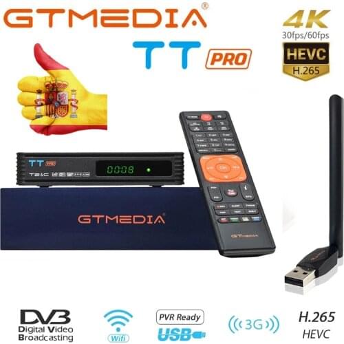 GTMEDIA TT Pro TV Receiver for DVB-T2/DVB-C USB TV Stick Decoder HD 1080p TV Tuner Support H.265+Spain Poland Europe Decoder