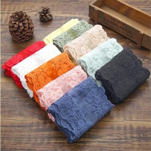 12cm width jacquard Knitted Flower Lace Ribbons mesh embroidered organza Lace Hair bows Dress Garments Accessories G1578