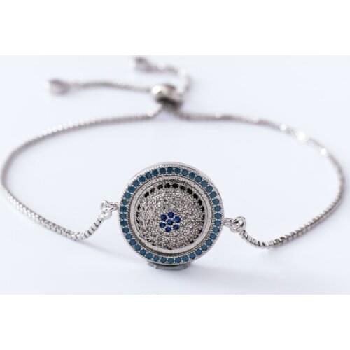 Gold silver Chain micro pave cz Zircon Cubic Zirconia bracelet rope adjusted Macrame round Bangle hrh3 Fashion Jewelry