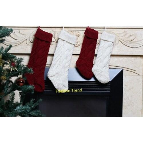 10pcs/lot new arrival best sellers cheap wholesale hanging Christmas stocking gift socks classic holiday decoration
