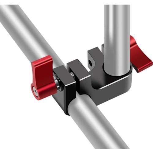 15mm Double-Hole Pipe Fixing Clamp SLR Camera Rig Rod Clamp Adapter Rail Connector Photography Kit SLR Camera Extension Bracket