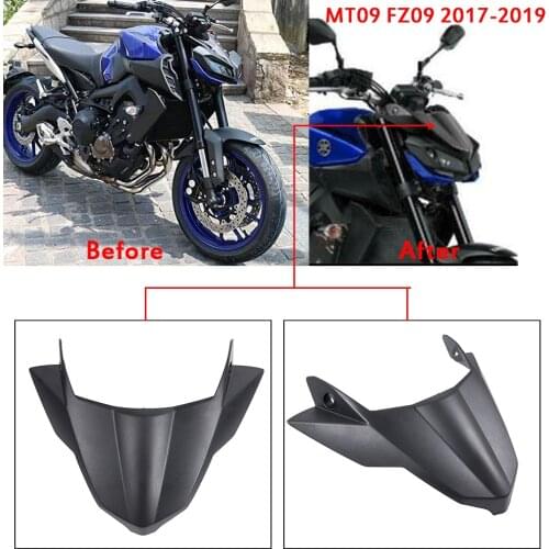 18 19 MT 09 FZ 09 2018 ABS Front Nose Fairing Wheel Fender Beak Nose Cone Extension Cover Extender Cowl for MT09 FZ09 2017-2019