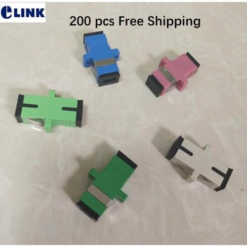 200pcs SC adapter fiber optic SM MM Simplex OM3 OM4 APC green aqua fibre optical coupler two part welded free shipping SC-SC