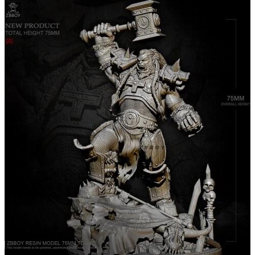 75mm Unpainted GK Resin Figure Scale Model Kit Resin Colorless Self-Assembled Toy No.015