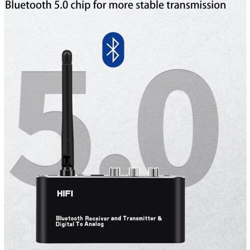 Wireless DAC Audio Digital to Analog Audio Converter with Bluetooth Receiver Transmitter For HiFi Stereo Audio Bluetooth DAC