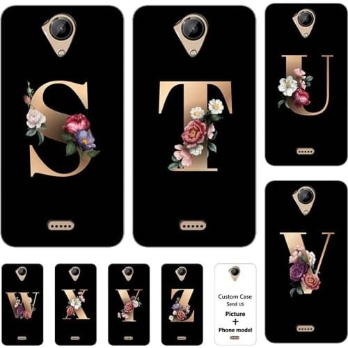 Flower 26 English Name Letters Custom Initial Case For Wiko U Feel Lite Wiko Ufeel Soft Silicone Cover