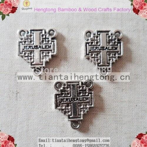 Free shipping 100pcs/pack cheap three hole alloy rosary centerpieces,jerusalem centre piece special offer