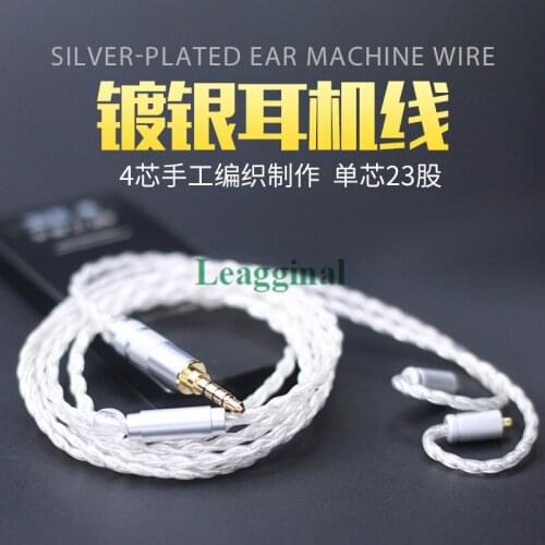 Diy Headphone Upgrade wire 4 share single crystal copper silver plated wire mmcx tf10 im50 ie80 se535 se215 ue900 SE series