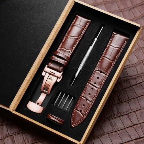 Calf Top Leather Watchband 18mm 19mm 20mm watch strap 22 watch band 21mm 24mm Genuine Leather Watch Band Croco Matt Watch Strap