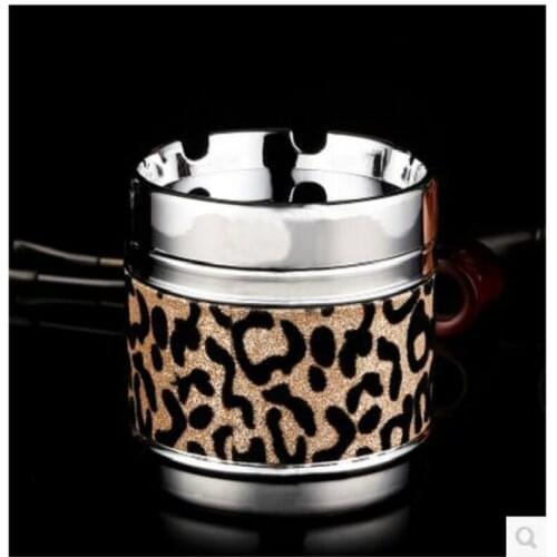 European Style Home Decoration Creative Crystal Dermatoglyph Car Ashtray With Lid Rotary Switch Seal On-board Ashtrays