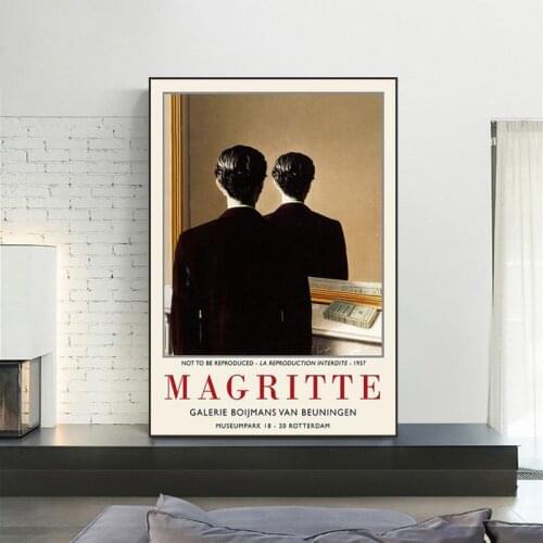 Classic Character Rene Magritte Canvas Painting Artwork Copy Poster and Printed Wall Art Picture Living Room Cuadros