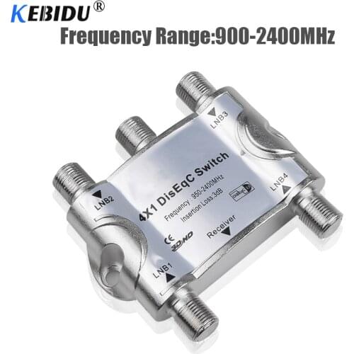 KEBIDU 4X1 Switch Satellite TV Tuner Diseqc 2.0 Switch FTA Satellite Receiver Diseqc Satellite Switch For TV Receiver
