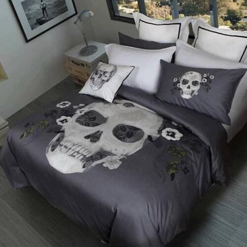 Fanaijia 3D printed skull duvet set King size sugar skull Bedding Set Duvet Cover with pillowcase AU Queen Bed bedline
