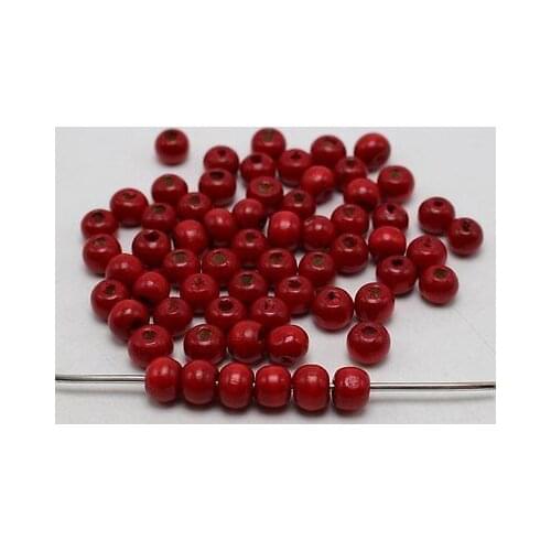 500 Red 8mm Round Wood Beads~ Wooden Spacer Beads Jewelry Making