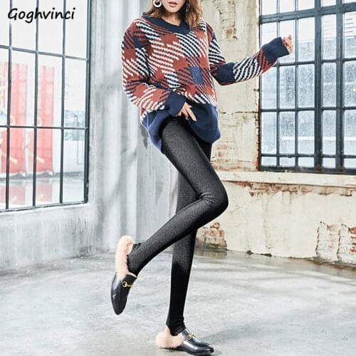 Leggings Women Solid High Waist Ankle-length Large Size 4XL Plus Velvet Elasticity Resistance Cold Fitness Korean Style Casual