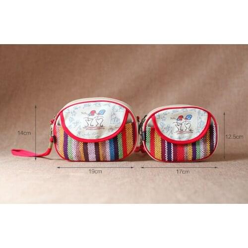 Hot ladies retro style Yunnan zipper bag mobile phone bag Dongba text shoulder bag