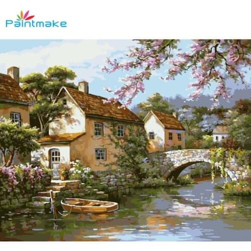 Paintmake Landcape DIY Painting By Numbers Drawing Kits house Oil hand Painted On Canvas For Home Decor Art gifts