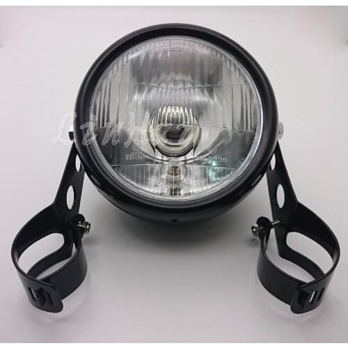 New Black Metal Retro Front Headlight WIth 35-43mm fork tubes Headlight bracket For CG125 GN125 Cafe Racer Bobber Custom