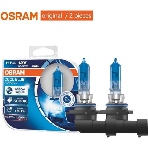 OSRAM 9006 HB4 Halogen Cool Blue Advance Car Headlight Fog Lamp +50% Brighter 12V 51W 5000K 9006CBA (Pair)