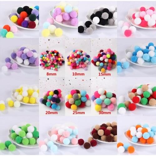 Mix Pompom 8mm 10mm 15mm 20mm 25mm 30mm Soft Pompones Fluffy Plush Crafts DIY Pom Poms Ball Furball Home Decor Sewing Supplies