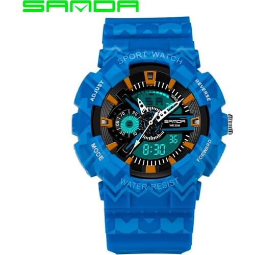 Hot Multifunction Sports Watch Military Shockproof Dual Time Analog Led Clock Men Waterproof Dive Digital Quartz Wristwatch